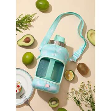 H2O Capsule 2.2L Half Gallon Wide Mouth Water Bottle with Storage Sleeve and Removable Straw - Hydration Tracker Jug with Measurements Marked – Shatterproof BPA-Free, (Green TieDye)