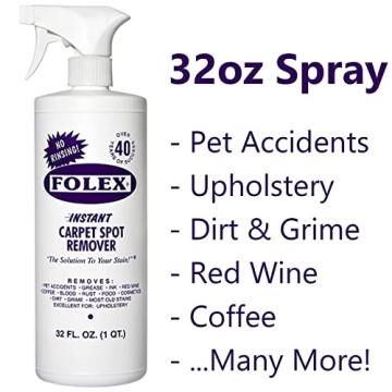 FOLEX Instant Carpet Spot Remover Kit - 2 Bottles + Cloth