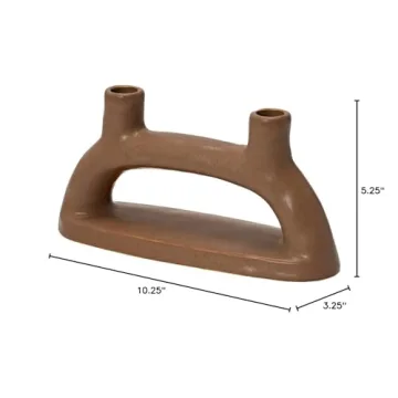 Modern Double Taper Holder - Creative Co-Op Stoneware