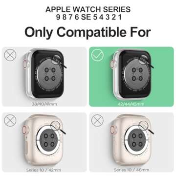 DABAOZA Compatible for Clear Apple Watch Band with Bumper Case 45mm 44mm 42mm, Women Men Glitter Bli...