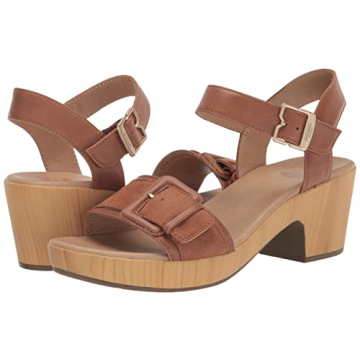 Dr. Scholl's Shoes Womens Felicity Too Block Heel Sandal Honey Brown 11 M