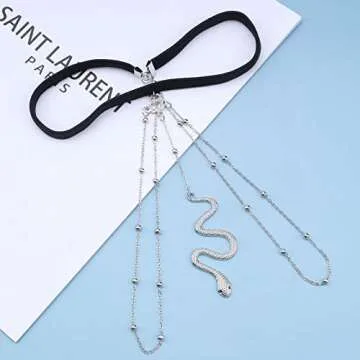 Yheakne Bohemia Layered Snake Leg Chain Silver Snake Thigh Chain Vintage Thigh Leg Chain Rave Bikini Thigh Body Chain Jewelry for Women (Silver)
