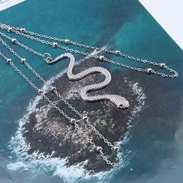 Yheakne Bohemia Layered Snake Leg Chain Silver Snake Thigh Chain Vintage Thigh Leg Chain Rave Bikini Thigh Body Chain Jewelry for Women (Silver)
