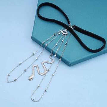 Yheakne Bohemia Layered Snake Leg Chain Silver Snake Thigh Chain Vintage Thigh Leg Chain Rave Bikini Thigh Body Chain Jewelry for Women (Silver)