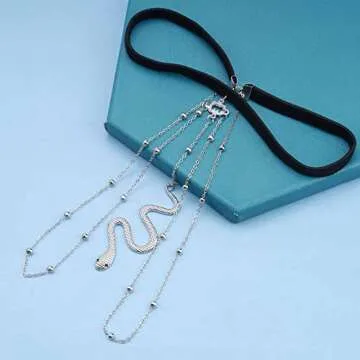 Yheakne Bohemia Layered Snake Leg Chain Silver Snake Thigh Chain Vintage Thigh Leg Chain Rave Bikini Thigh Body Chain Jewelry for Women (Silver)