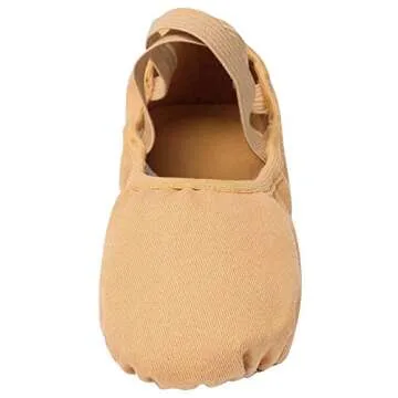 Linodes Dance Shoes for Girls Stretch Canvas Split Sole for Women-Sand-6M