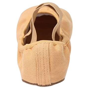 Linodes Dance Shoes for Girls Stretch Canvas Split Sole for Women-Sand-6M