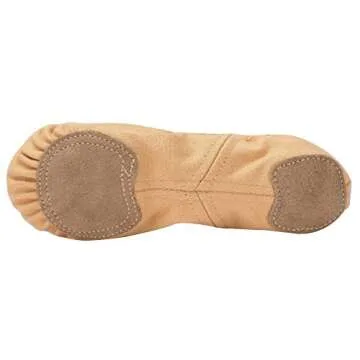 Linodes Dance Shoes for Girls Stretch Canvas Split Sole for Women-Sand-6M