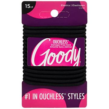 Goody Ouchless Braided Elastics - 15 Count Black
