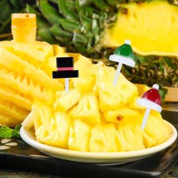 4Pcs Coloeful Christmas Fruit Picks,Plastic Fruit Picks Kids Food Picks Reusable Lunch Box Toothpicks,Cute Christmas Bento Picks,Cocktail Toothpicks for Cake Dessert Christmas Party Cocktail Picks