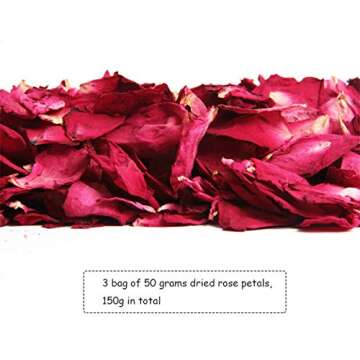 YalansmaiP Dried Rose Petals for Weddings and Crafts - 150g