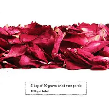 YalansmaiP Dried Rose Petals for Weddings and Crafts - 150g