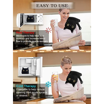 Microwave Heating Pad for Pain Relief - Black Cat