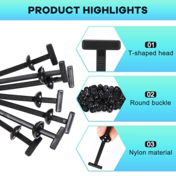 Durable 200Pcs Nylon Universal Cable Tie Buckle for All