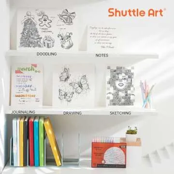 Shuttle Art Retractable Pastel Shifting Gel Ink Pens, 15 Pack Black Ink Pens, Cute Pens 0.5mm Fine Point Soft Aesthetic Barrel for Smooth Writing Journaling Taking Notes School Office Home