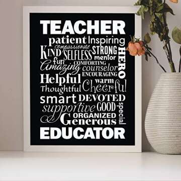 The Perfect Teacher Inspirational Home Decor Quotes, Quote Wall Decor, Religious Wall Decor, Wall Art for Living Room, Decorations for Home, Wall Art Scripture, Home Decorations, Unframed - 8x10