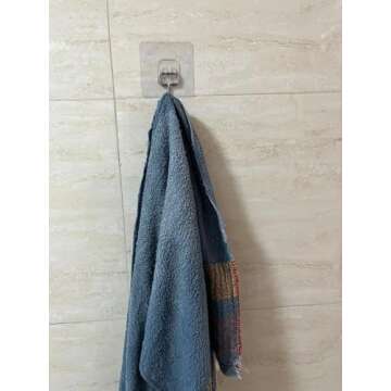 cnejucw Heavy Duty Adhesive Hooks 22 lbs - 10 Pack Transparent