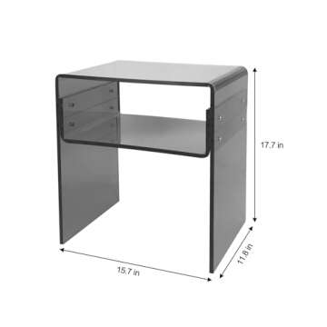 Cutora Black Acrylic End Table - Stylish 2-Tier Design