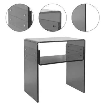 Cutora Black Acrylic End Table - Stylish 2-Tier Design