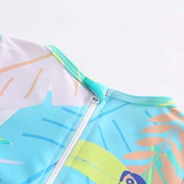 Toddler Girls One Piece Swimsuits Long Sleeve Bathing Suits UPF 50+/Sun Protection Rash Guard Shirts 4T