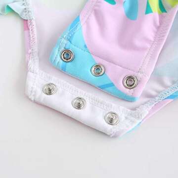 Toddler Girls One Piece Swimsuits Long Sleeve Bathing Suits UPF 50+/Sun Protection Rash Guard Shirts 4T