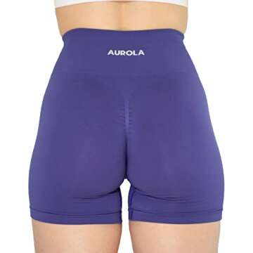AUROLA Intensify Workout Shorts for Women Seamless Scrunch Short Gym Yoga Running Sport Active Exercise Fitness Shorts(XS,Very Peri)