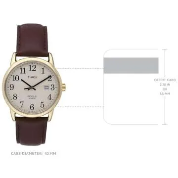 Timex Men's TW2P75800 Easy Reader 38mm Brown/Gold-Tone/Cream Leather Strap Watch