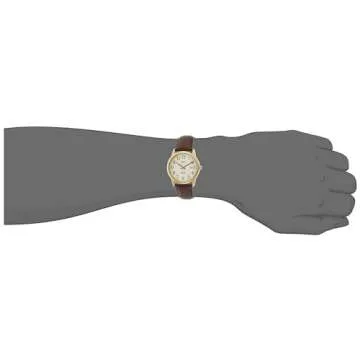 Timex Men's TW2P75800 Easy Reader 38mm Brown/Gold-Tone/Cream Leather Strap Watch