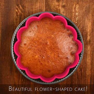Meiyouju 2 Pack Flower Shape Silicone Cake Pans