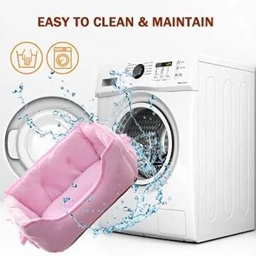 pawstrip Cute Princess Dog Bed, Soft Breathable Bowknot Pet Cat Cushion for Small Dogs, Waterproof Bottom, Self-Warming, Machine Washable (Pink)