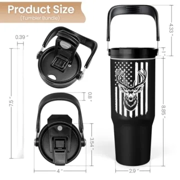 Insulated 30oz Hunting Tumbler with Flip Straw