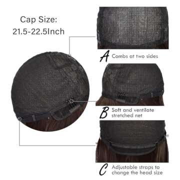 ENTRANCED STYLES Black Bob Wig with Bangs, Short Black Wig for Women Straight Bob Wigs Heat Resistant Synthetic wig Mia Wallace Cleopatra Cospaly Daily Party Use 12”