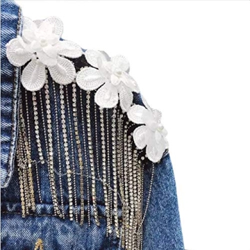 WELAKEN Unicorn Jean Jacket for Girls Kids & Toddler with Sparkly Sleeve, Girls' Spring Outfit Denim Jackets Outerwear