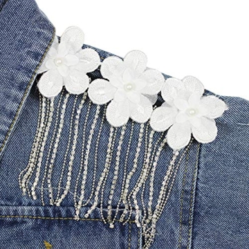 WELAKEN Unicorn Jean Jacket for Girls Kids & Toddler with Sparkly Sleeve, Girls' Spring Outfit Denim Jackets Outerwear