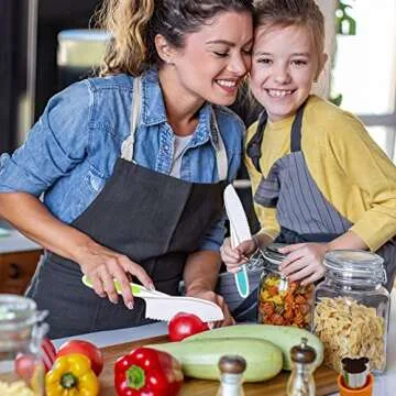 Safe Kids Kitchen Knife Set with Cutting Board and Apron