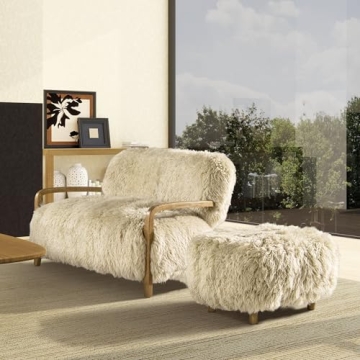Luxury Sheepskin Loveseat - Jennifer Taylor Home Enchante