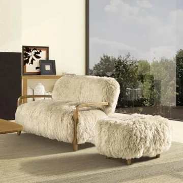 Luxury Sheepskin Loveseat - Jennifer Taylor Home Enchante
