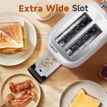 Aigostar Retro Toaster with Extra Wide Slots and 6 Settings