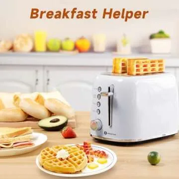 Aigostar Retro Toaster with Extra Wide Slots and 6 Settings