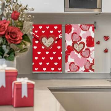 Artoid Mode Valentine's Kitchen Towels Set of 2 Decorative