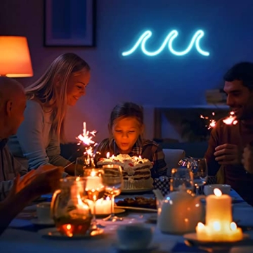 Wave Neon Sign - Stunning Blue LED Wall Decor for All