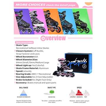 2PM SPORTS Pink Adjustable Inline Skates with Lights