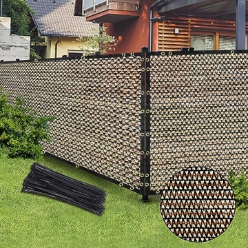 Brown 5FT X 50FT Outdoor Privacy Screen - Ideal Garden Mesh Shade Net