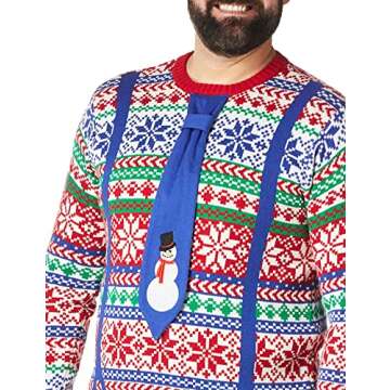 Blizzard Bay Mens Men's Ugly Christmas Costume Sweater, Red/Blue, Large US