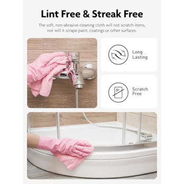 Fantasticlean Microfiber Cleaning Cloth Roll -40 Pack, Tear Away Microfiber Towels, 12" x 12", Reusable, Washable, Scratch Free, Ultra Absorbent Dish Rags for Car, Home, Garage or Shop (Pink)