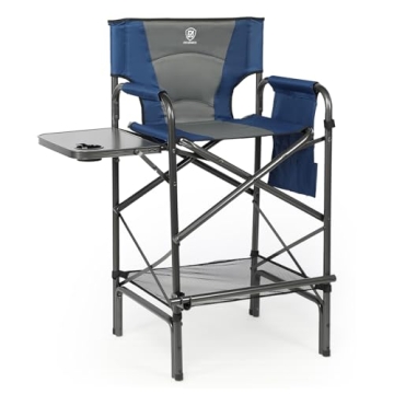 EVER ADVANCED Tall Folding Chair for Makeup Artists and Crafters
