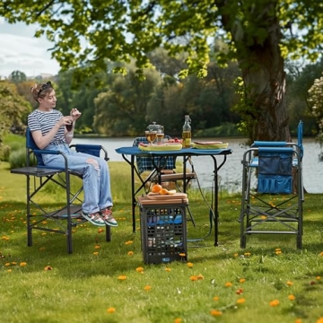 EVER ADVANCED Tall Folding Chair for Makeup Artists and Crafters