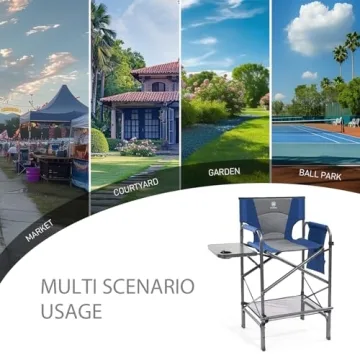 EVER ADVANCED Tall Folding Chair for Makeup Artists and Crafters