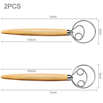 Nlmyt Danish Dough Whisk Set for Home Bakers