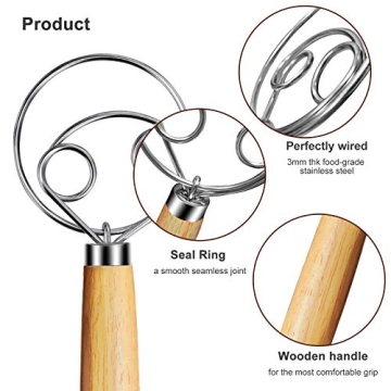 Nlmyt Danish Dough Whisk Set for Home Bakers